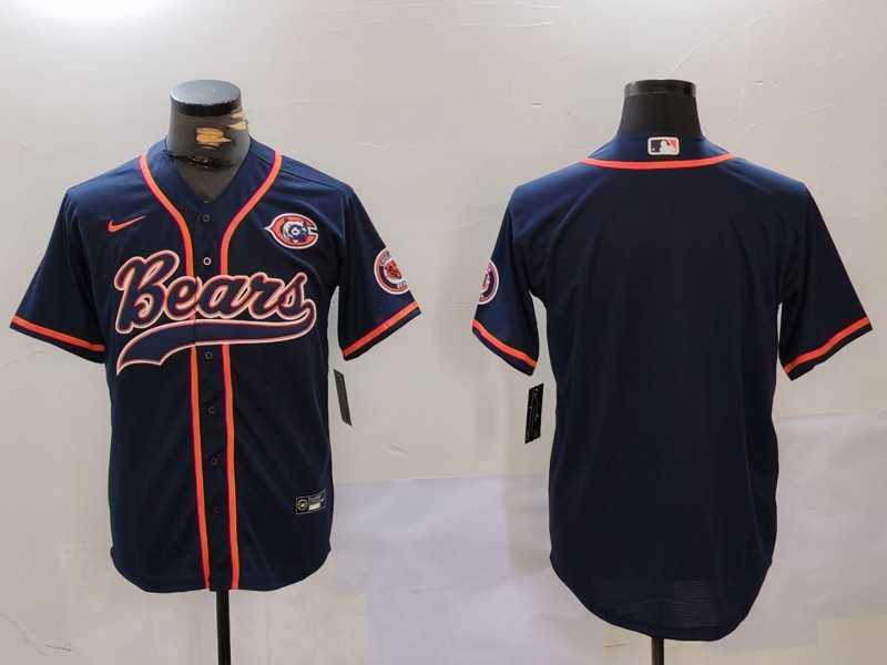 Men's Chicago Bears Blank Navy Blue With Patch Cool Base Stitched Baseball Jersey,We sell and wholesale Men's Chicago Bears Blank Navy Blue With Patch Cool Base Stitched Baseball Jersey on line form chian!